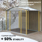 Outsunny 8' x 6' Outdoor Storage Shed, Metal Garden Shed with 2 Windows, 4 Vents, Lockable Doors and Gloves, Dark Grey