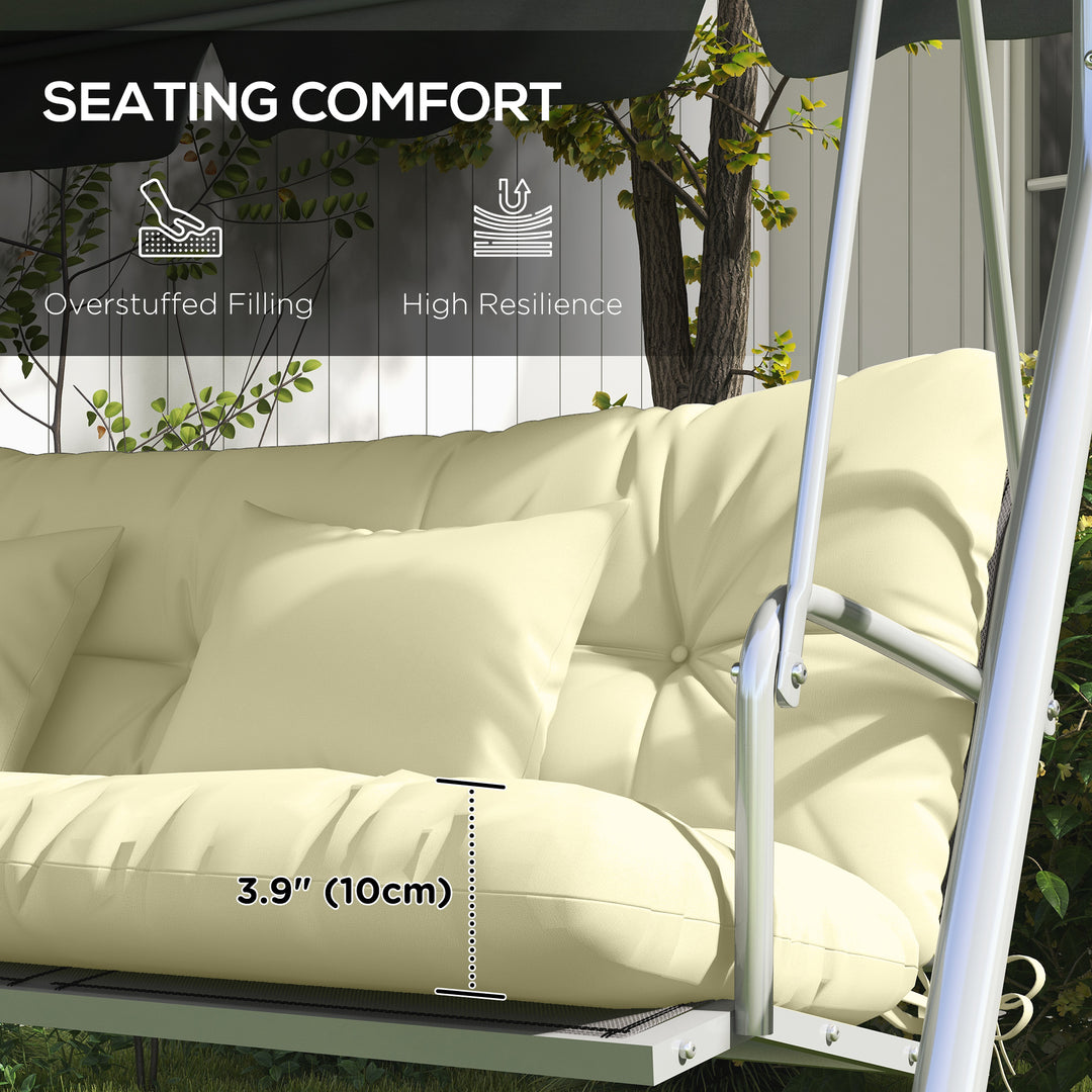 Outsunny 4-Piece Back and Seat Cushion Pillows Replacement and Pillows, Patio Chair Cushions Set with Ties, Tan