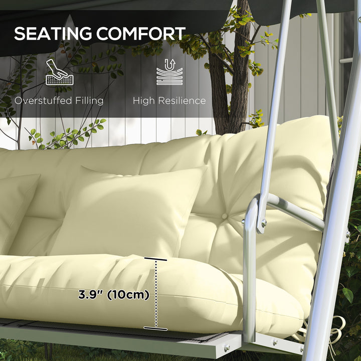 Outsunny 4-Piece Back and Seat Cushion Pillows Replacement and Pillows, Patio Chair Cushions Set with Ties, Tan