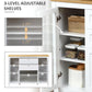HOMCOM Buffet Cabinet Sideboard with 2 Drawers, 3 Storage Cabinets, Glass Doors and Adjustable Shelves, White