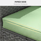 Outsunny Seat Cushion Back Pillows Replacement Set of 2, Patio Chair Cushions Set for Indoor Outdoor, Green