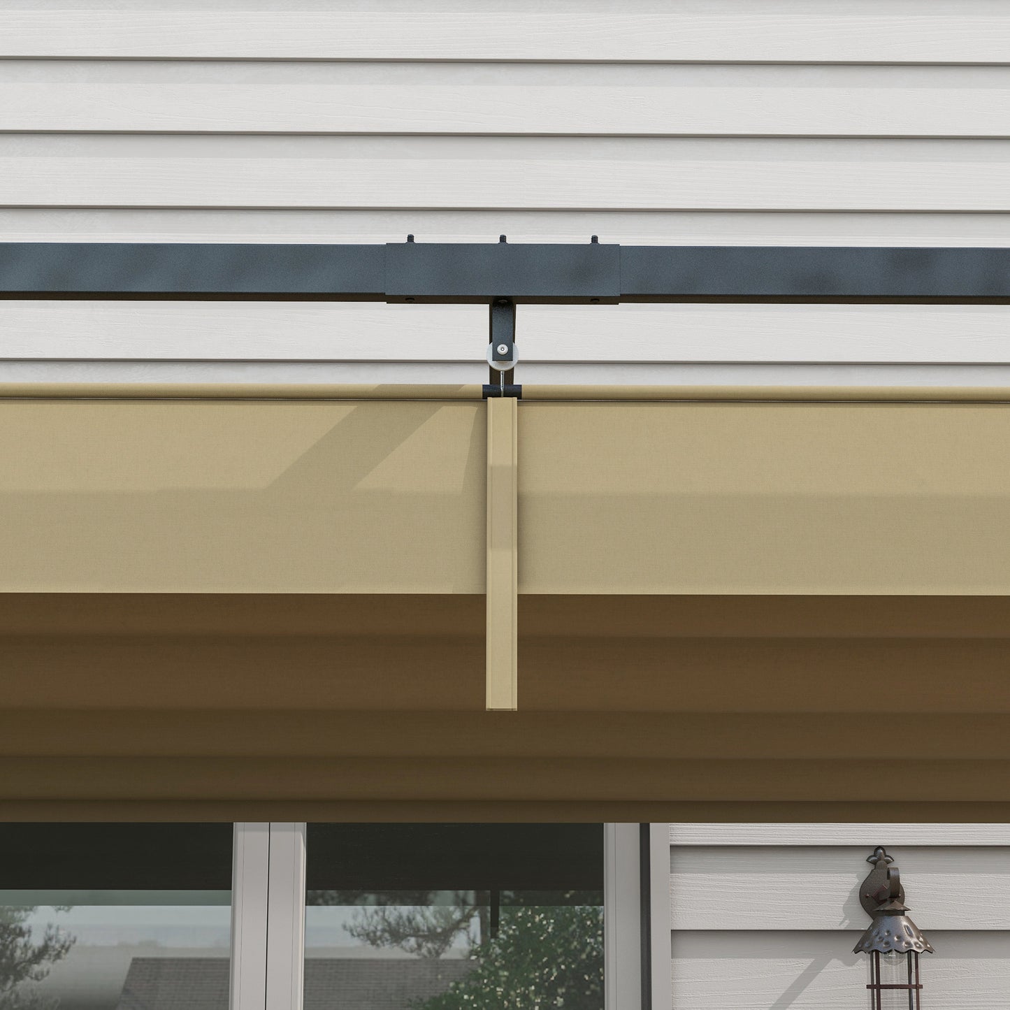 Outsunny 10x7ft Pergola with Retractable Roof Outdoor Patio Sun Shelter Garden Grape Tent Water-resistant Yard Shade Grey