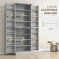 HOMCOM 65" Kitchen Cabinet, Kitchen Pantry Cabinet with 4 Doors and 16 Door Shelves for Dining Room, Grey