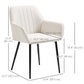 HOMCOM Dining Chairs Set of 2, Linen Upholstery Accent Chair with Back, Armrest, Metal Legs, Dark Grey