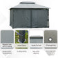 Outsunny 13'L x 10'W x 8.7'H Patio Gazebo Outdoor 2-Tiers Garden Canopy Yard Sunshade Shelter with Curtains, Grey