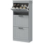 HOMCOM Slim Shoe Cabinet with 3 Flip Drawers and Adjustable Shelves, Narrow Shoe Cabinet for 15 Pairs of Shoes, White