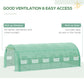 Outsunny Large Walk-in Greenhouse, 20'x10'x6.6' Tunnel Greenhouse with Zippered Door and 12 Roll-up Windows, Outdoor Green House for Garden Plant, Green