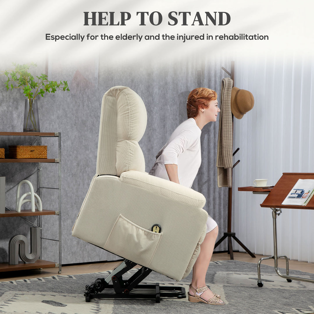 HOMCOM Lift Chair for Seniors, Microfibre Upholstered Electric Recliner Chair with Remote, Quick Assembly, Grey