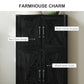 HOMCOM Farmhouse Kitchen Pantry, Freestanding Kitchen Pantry Storage Cabinet with Barn Doors and Adjustable Shelves, Grey