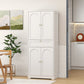 HOMCOM 72.4" Tall Kitchen Pantry Cabinet, Modern Freestanding Storage Cabinet with Shaker Doors and Adjustable Shelves, White