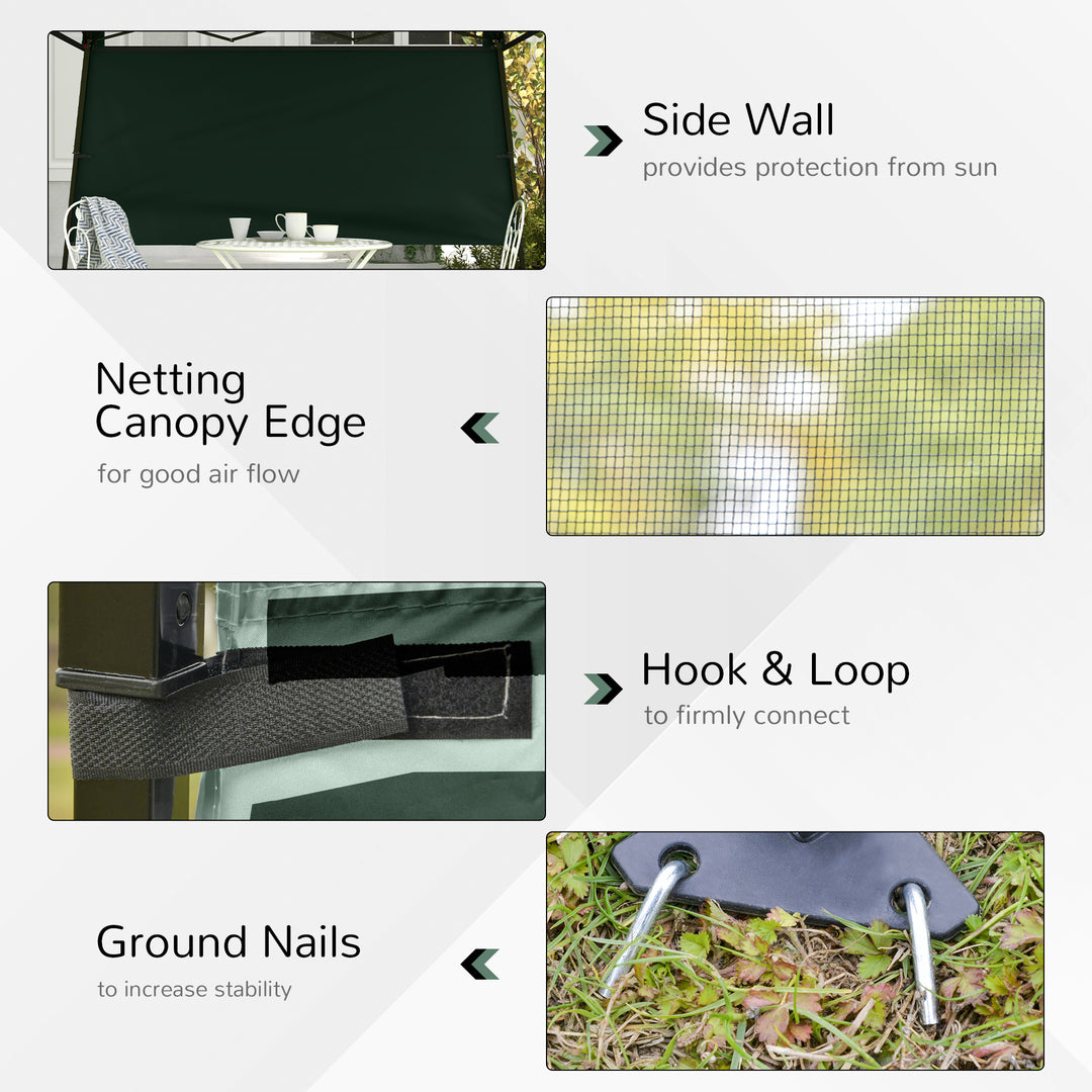 Outsunny 7' x 7' Pop Up Canopy Gazebo Tent with Backpack & Adjustable Legs, Green