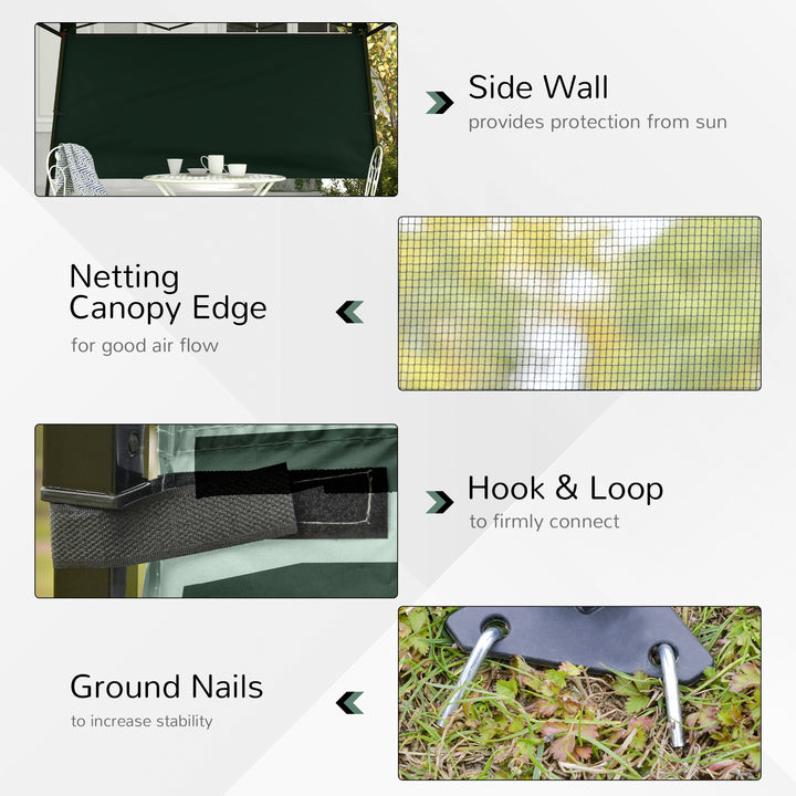 Outsunny 7' x 7' Pop Up Canopy Gazebo Tent with Backpack & Adjustable Legs, Green