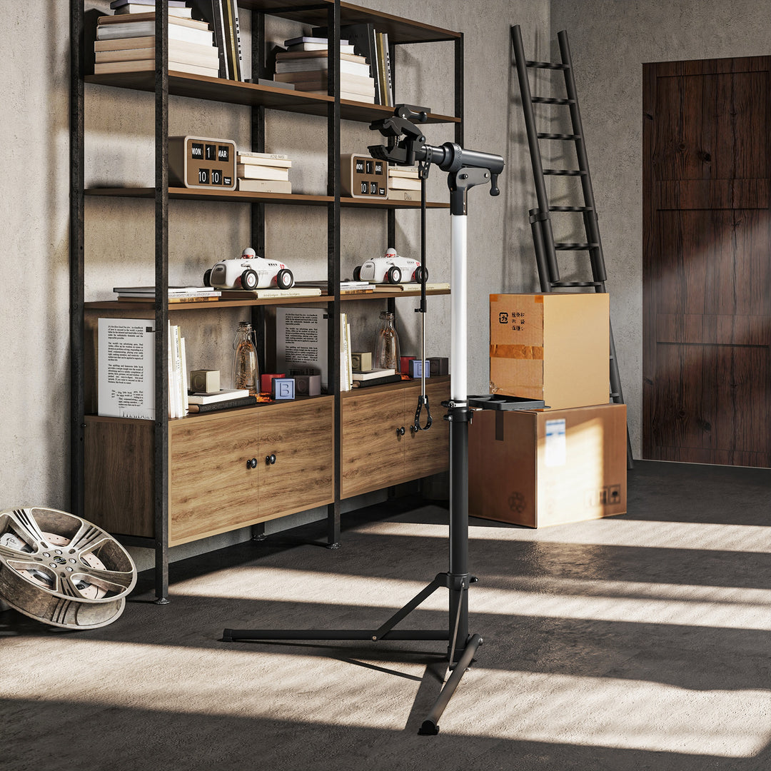 HOMCOM Bicycle Repair Stand Max 88 lbs, Bike Fixing Stand, Height Adjustable, Foldable and 360° Rotatable for Road Bike, Mountain Bike, E-Bike