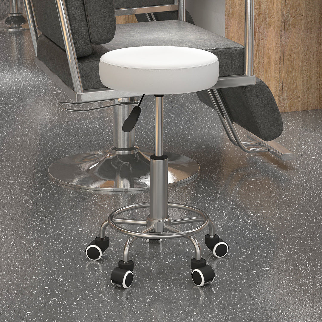 Vinsetto Adjustable Swivel Salon Stool Hydraulic PU Barber Rolling Massage Tattoo Chair Bar Beauty SPA Seat Black