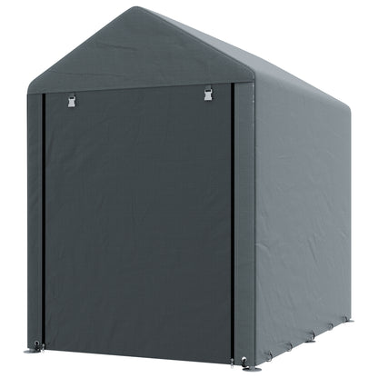 Outsunny 4 x 6ft Outdoor Storage Shed Tent, Portable Shed with Roll-up Door for Motorcycle, Bike, Garden Tools