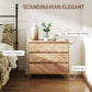 HOMCOM Bedroom Chest of Drawers with Anti-tipping Design, Storage Cabinet with 3 Drawers for Living Room, Hallway, Nature Wood