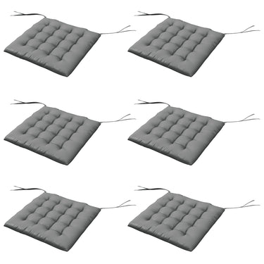 Outsunny 6-Piece Seat Cushion Pillows Replacement, Button Tufted Patio Chair Cushions Set with Ties, Charcoal Grey
