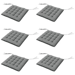 Outsunny 6-Piece Seat Cushion Pillows Replacement, Button Tufted Patio Chair Cushions Set with Ties, Charcoal Grey