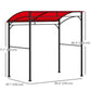 Outsunny 7' x 5' BBQ Grill Gazebo Tent, Garden Grill Canopy with Steel Frame and Hooks, Outdoor Sun Shade, Grey