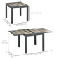 Outsunny Extendable Dining Table, Rectangular Patio Outdoor Table with Aluminum Frame and Plastic Board Tabletop for Lawn, Beige