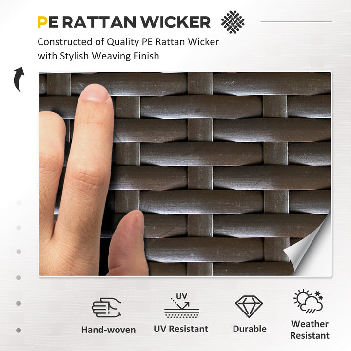 Outsunny 7-Piece Patio Furniture Sets Outdoor Wicker Conversation Sets All Weather PE Rattan Sectional Sofa, Grey