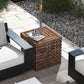 Outsunny 2-in-1 Outdoor Umbrella Base Storage Box Wooden Patio Side Table, Brown