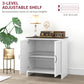 HOMCOM Kitchen Sideboard, Modern Storage Cabinet with Beadboard Doors and Adjustable Shelf for Dining Room, White