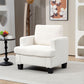 HOMCOM Modern Armchair, Upholstered Chenille Accent Chair with Wood Frame and Back Pillow for Living Room, Dark Grey