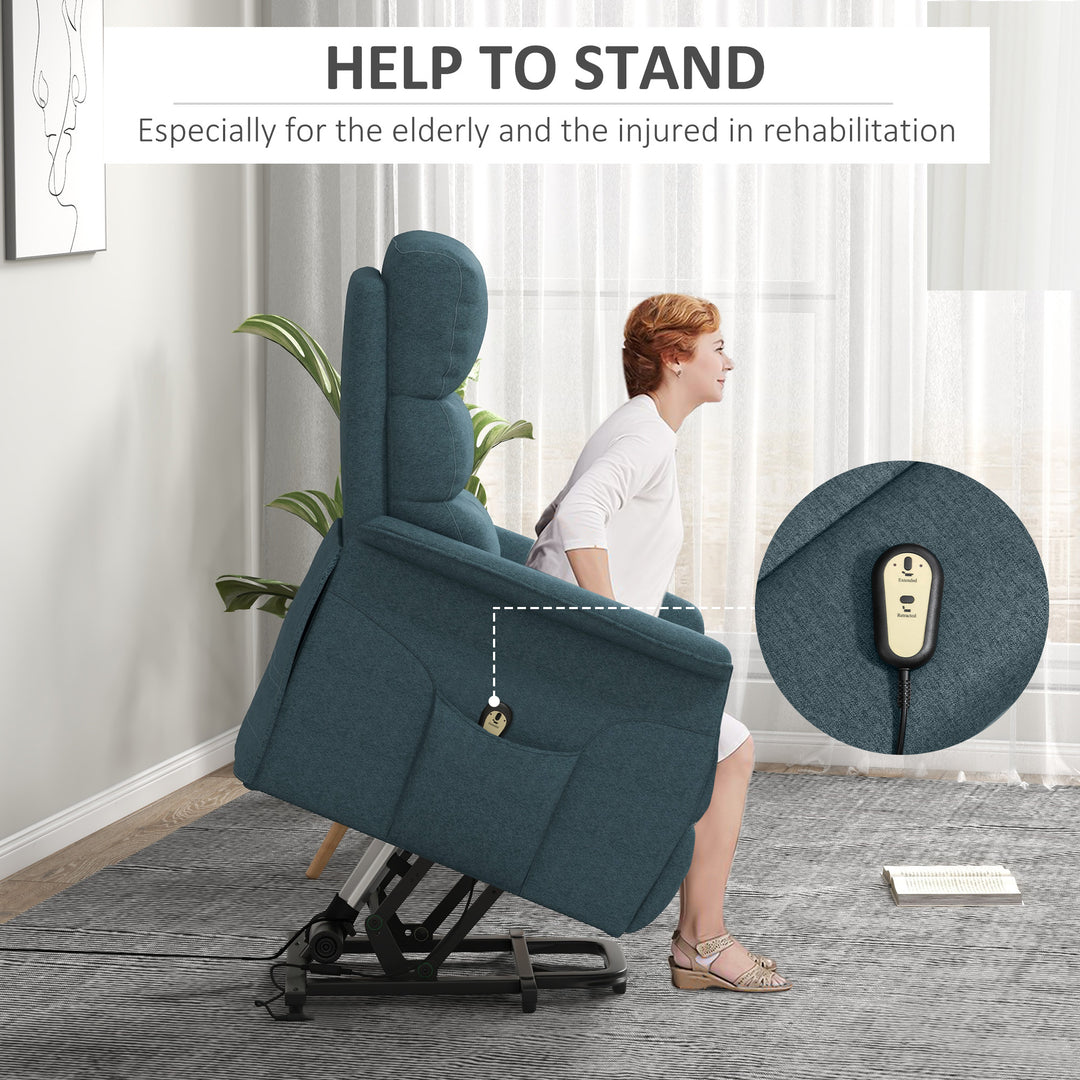 HOMCOM Lift Chair for Elderly, Power Chair Recliner with Remote Control, Side Pockets for Living Room, Dark Grey