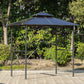 Outsunny 8' x 5' Hardtop Grill Gazebo, Aluminium BBQ Canopy Gazebo, Outdoor Canopy with Side Shelves & Double Roof