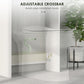 HOMCOM Over The Toilet Cabinet, Modern Bathroom Above Toilet Storage with Barn Doors and Open Shelf, White
