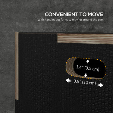 Soozier 30/24/20 In Wooden Plyometric Jump Box with Handle Openings for Home Gym Workout Training