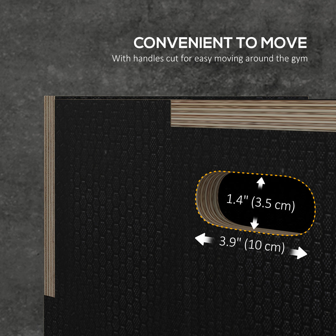 Soozier 30/24/20 In Wooden Plyometric Jump Box with Handle Openings for Home Gym Workout Training