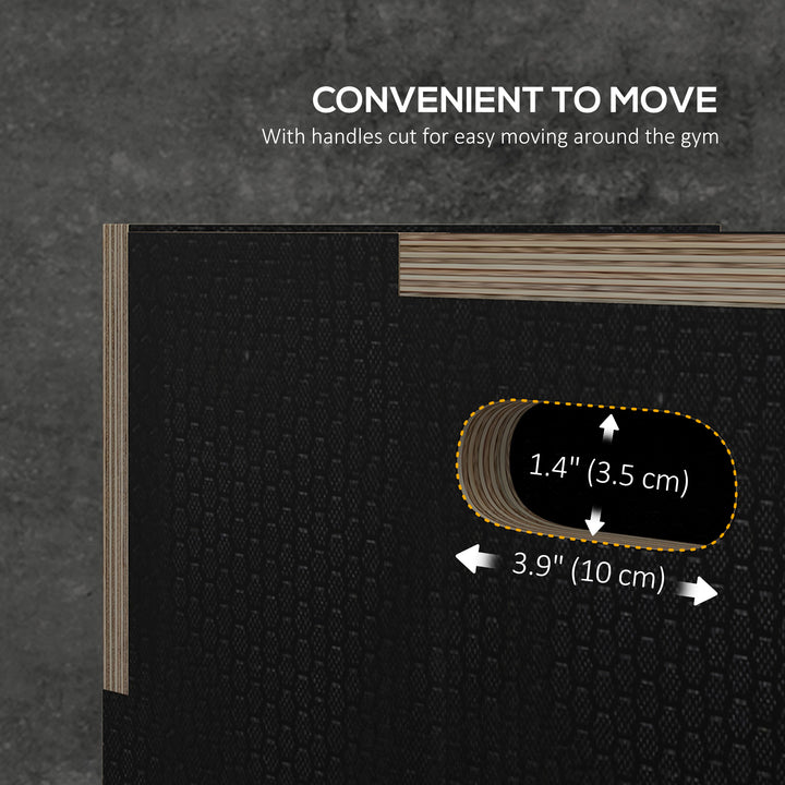 Soozier 30/24/20 In Wooden Plyometric Jump Box with Handle Openings for Home Gym Workout Training