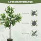HOMCOM Potted Fake Plants Set of 2, Lifelike Laurel Artificial Trees with 345 PEVA Leaves for Indoor Outdoor Decor, Green