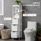 kleankin Narrow Bathroom Cabinet with 3 Drawers and 2 Tier Shelf, Tall Cupboard Freestanding Linen Tower, White