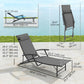 Outsunny Folding Chaise Lounge Chair Set of 2, Reclining Outdoor Lounge Chair Set with Quick Drying Pad Headrest Side Pocket, Tanning Chair Set for Beach Garden Pool, Light Grey