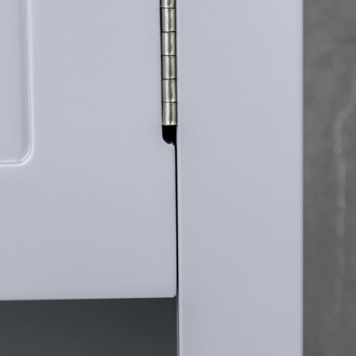 HOMCOM Wall Mount Bathroom Cabinet, Storage Organizer Kitchen Cupboard with 2 Doors and Adjustable Shelf White