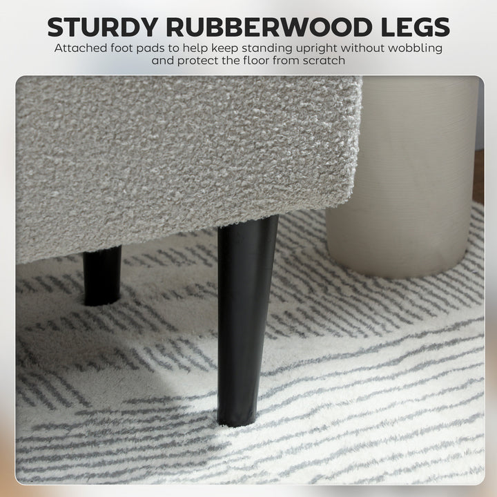 HOMCOM Modern Storage Bench, Ottoman with Storage and Teddy Velvet Upholstery for Living Room, Bedroom, Blue