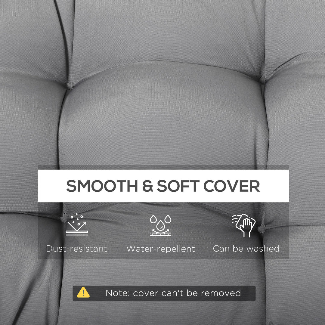 Outsunny Set of 2 Patio Bench Replacement Cushions, 2 Seater Outdoor Loveseat Cushion Seat Pad, 43" x 19" x 3", Grey