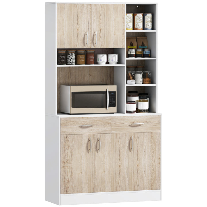 HOMCOM Kitchen Buffet with Hutch Multi Storage Cupboard Cabinet Server Sideboard with Drawers