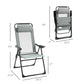 Outsunny Set of 4 Camping Chairs, Outdoor Folding Lounge Chair Set with 5 Level Adjustable Backrest, Removable Headrest, Armrest for Camping, Backyard, Black