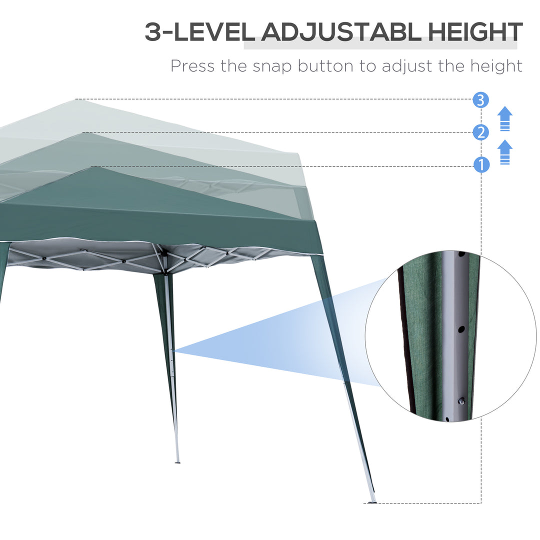 Outsunny 8' x 8' Pop Up Canopy, Outdoor Foldable Tent, Portable Canopy Tent with Carrying Bag for Camping, Party, Picnic, White
