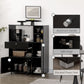 HOMCOM Compact Kitchen Pantry Cabinet Server Hutch Storage Buffet with Microwave Oven Stand Drawer and Shelves, White