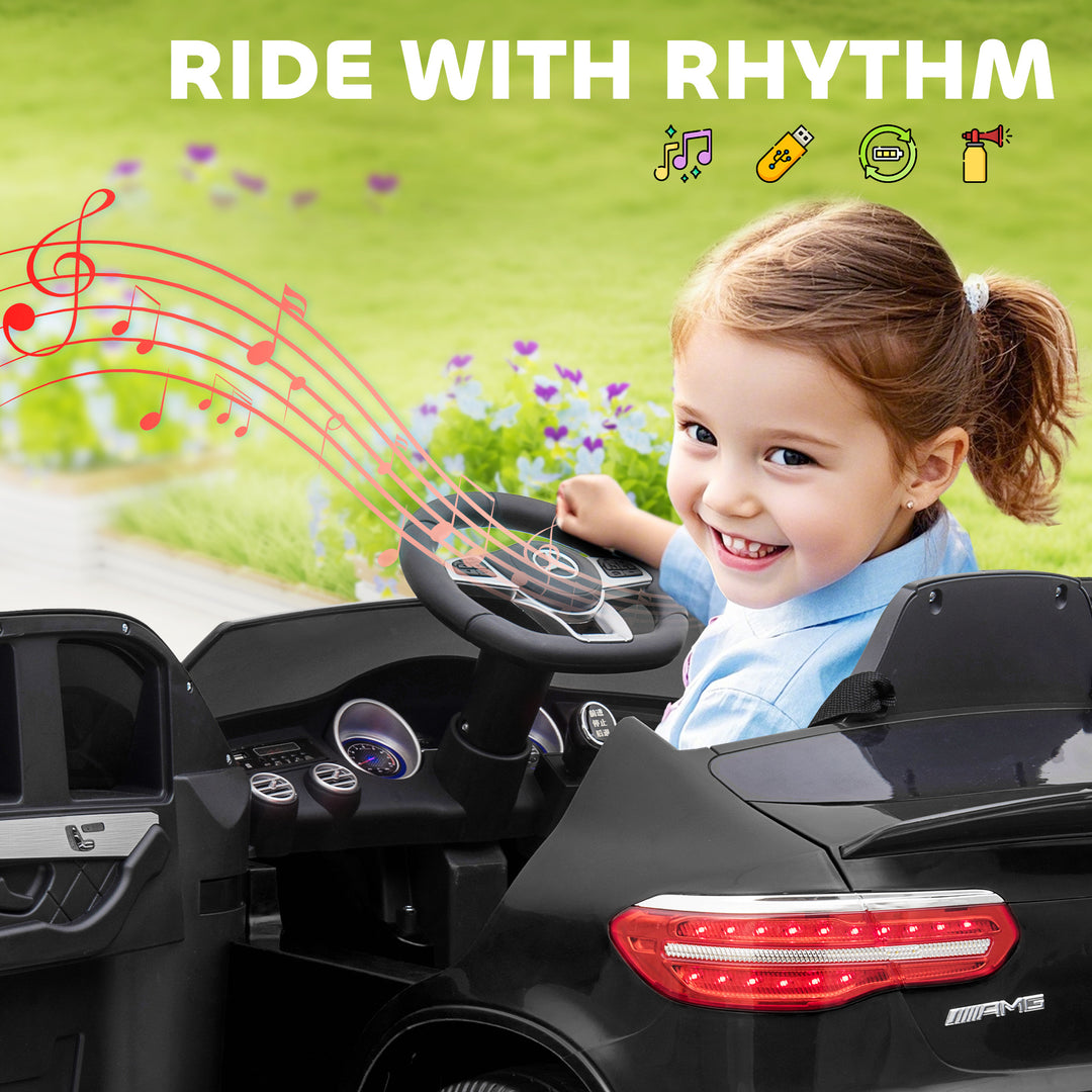 Aosom 12V/7AH Kids Ride on Car, Mercedes Benz AMG GLC63S Coupe, Electric Car with Remote Control, Handle, 2 Speed, with Music, Electric Light, Easy to Move, Red
