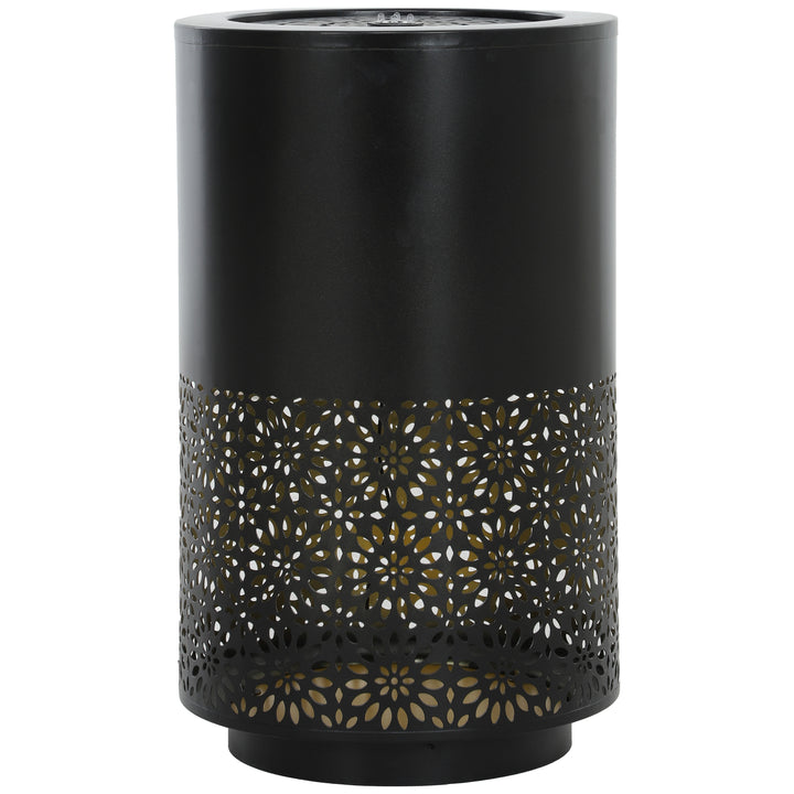 Outsunny 21" Tall Garden Waterfall Fountain with LED Lights, Outdoor Water Fountain Water Feature with Adjustable Flow, Black