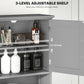 kleankin Modern Over The Toilet Storage, Bathroom Cabinets Over Toilet with Open Shelves and Double Door Cabinet, White