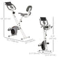Soozier Folding Exercise Bike, Indoor Stationary Bike with 8-Level Magnetic Resistance and LCD Monitor, for Cardio Workout Grey