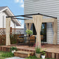 Outsunny 10' x 10' Retractable Pergola, Garden Gazebo Shelter with Curtains, for Grill, Patio, Deck, Beige