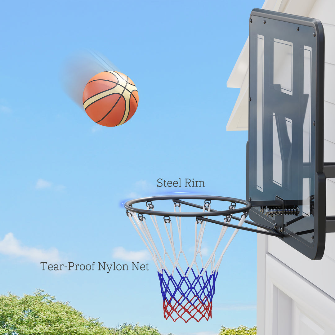 Soozier Wall Mounted Basketball Hoop, Basketball Goal Combo Kit with 43" Reinforced Shatter Resistant Backboard and All Weather Net for Indoor or Outdoor Use